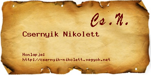 Csernyik Nikolett névjegykártya